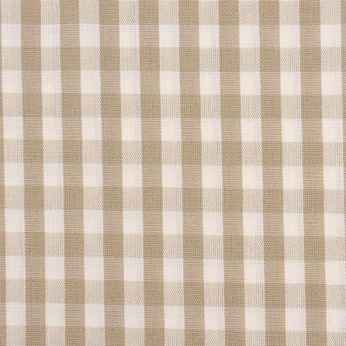 Lochner Gardinenstoff Dekostoff Landhausstoff weiß beige kariert 1,60m Breite von Lochner