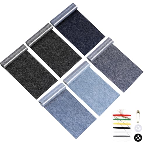 Lociban 6 Rollen Flicken zum Aufbügeln, 8 x 51cm Bügelflicken mit Nähzubehör, 5 Farben Aufbügelflicken, Jeans Flicken zum Aufbügeln Innen und Außen, Jeans Patches für Kinder Erwachsene Lociban 6 Rollen Flicken zum Aufbügeln, 8 x 51cm Bügelflicken mit Nähzubehör, 5 Farben Aufbügelflicken, Jeans Flicken zum Aufbügeln Innen und Außen, Jeans Patches für Kinder Erwachsene von Lociban