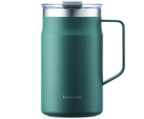 LocknLock Metro Becher Premium 18/8 Edelstahl doppelwandig isoliert mit Griff, perfekt für Tisch mit Deckel, dunkelgrün, 590 ml LocknLock Metro Becher Premium 18/8 Edelstahl doppelwandig isoliert mit Griff, perfekt für Tisch mit Deckel, dunkelgrün, 590 ml von LocknLock