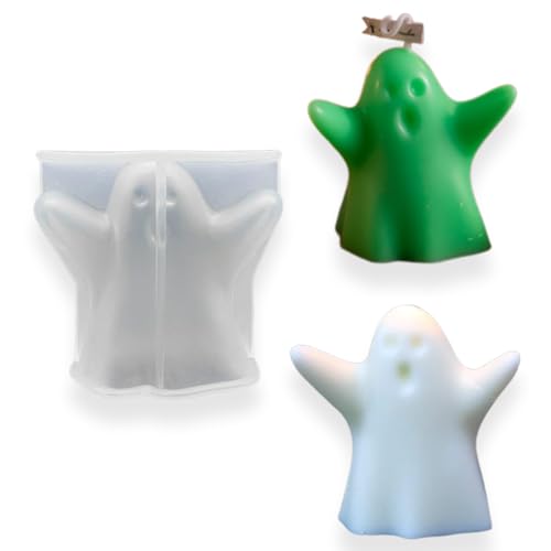 1 Packung Geisterkerzenformen, Halloween-Kerzenformen, 3D-Geister-Silikonformen für die Herstellung von Epoxidharz, Seife, Kerzen, handgemachte Seife, Halloween-Dekoration (Stil 1) von Lodeihoo