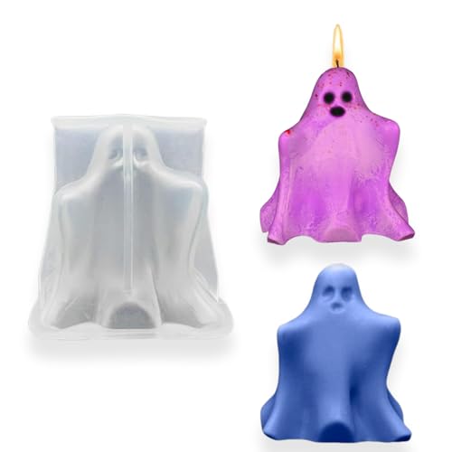 1 Packung Geisterkerzenformen, Halloween-Kerzenformen, 3D-Geister-Silikonformen für die Herstellung von Epoxidharz, Seife, Kerzen, handgemachte Seife, Halloween-Dekoration (Stil 2) von Lodeihoo