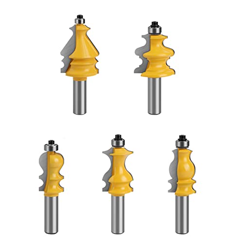 Lodoot 5 Stück/Set Schaft gerade Schlitz Fräser Fräser Fräser Bits für Holz PVC Bit Schaftfräser Oberfräser Werkzeug von Lodoot