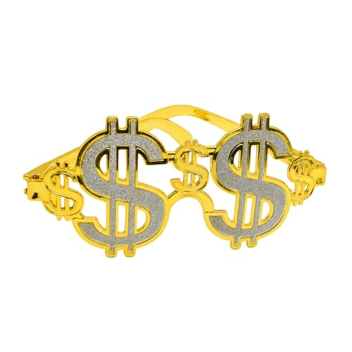Lodoot Halloween Gold Dollar Brille Lustige Dollar Zeichen geformte Brille Party Brille für Erwachsene Geburtstag Halloween Fotografie US Dollar Brille von Lodoot