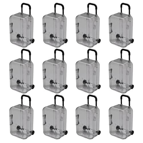 Lodoot Set mit 12 Miniatur-Aufbewahrungsboxen, transparent, Kofferform, für Perlen, Schmuck und kleine wichtige Organizer, Sortierbox Lodoot Set mit 12 Miniatur-Aufbewahrungsboxen, transparent, Kofferform, für Perlen, Schmuck und kleine wichtige Organizer, Sortierbox von Lodoot