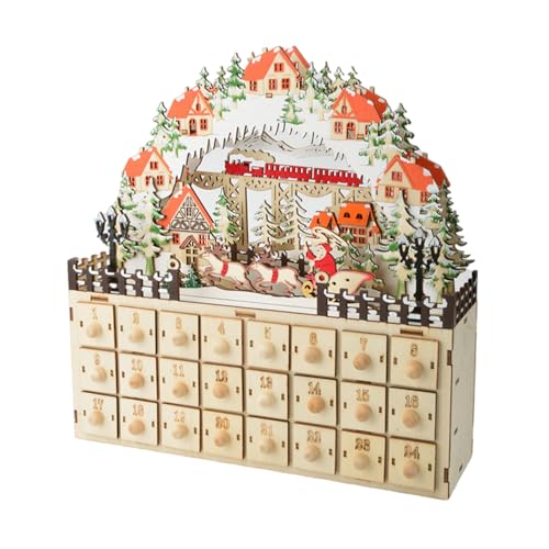 Lodoot Weihnachts-Countdowns Holz Adventskalender Holz 24 Schubladen Schrank Stile Adventskalender mit LED-Licht Weihnachtsszene Holz Lodoot Weihnachts-Countdowns Holz Adventskalender Holz 24 Schubladen Schrank Stile Adventskalender mit LED-Licht Weihnachtsszene Holz von Lodoot