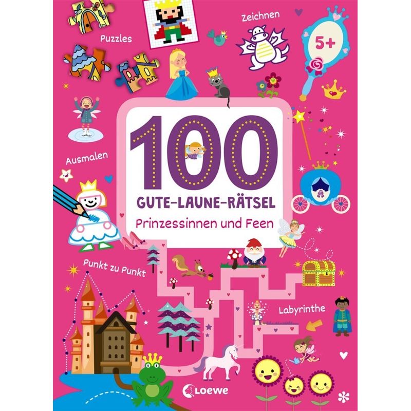 100 Gute-Laune-Rätsel - Prinzessinnen Und Feen, Kartoniert (TB) von Loewe