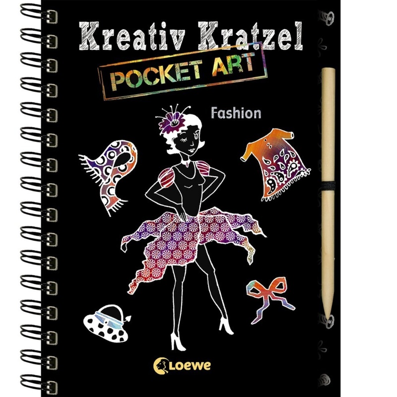 Kreativ-Kratzelbuch / Kreativ-Kratzel Pocket Art - Fashion, Kartoniert (TB) von Loewe Verlag