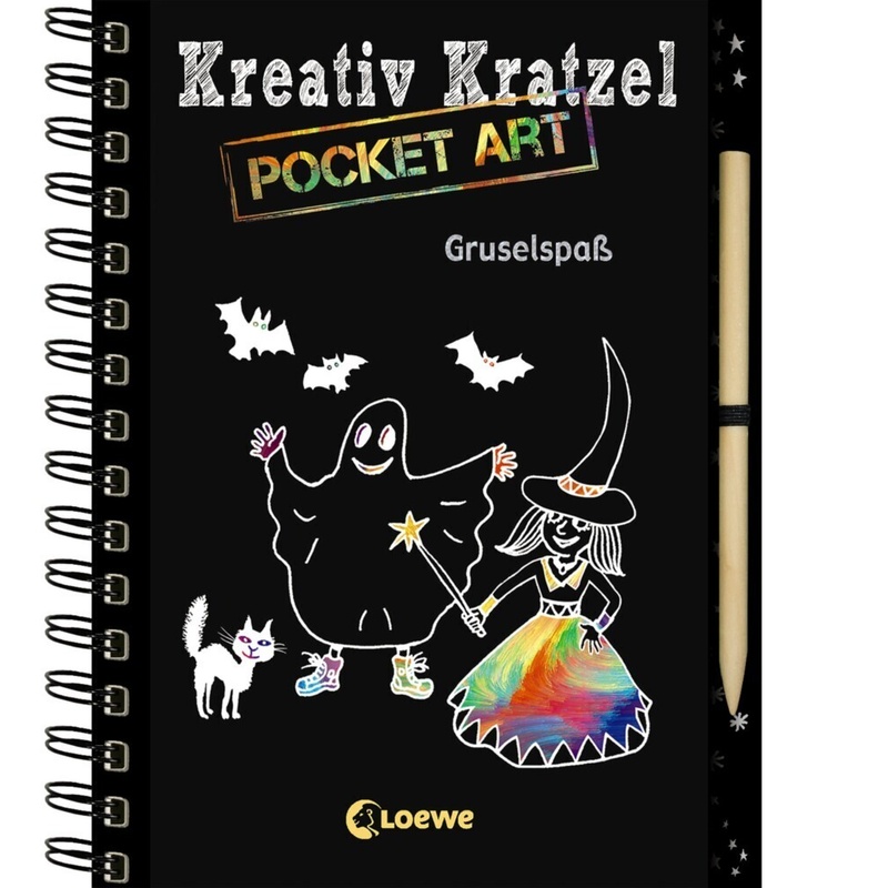 Kreativ-Kratzel Pocket Art: Gruselspaß, Kartoniert (TB) von Loewe Verlag
