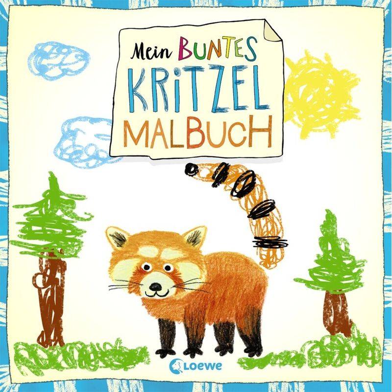 Mein Buntes Kritzel-Malbuch (Roter Panda) - Norbert Pautner, Kartoniert (TB) von Loewe Verlag