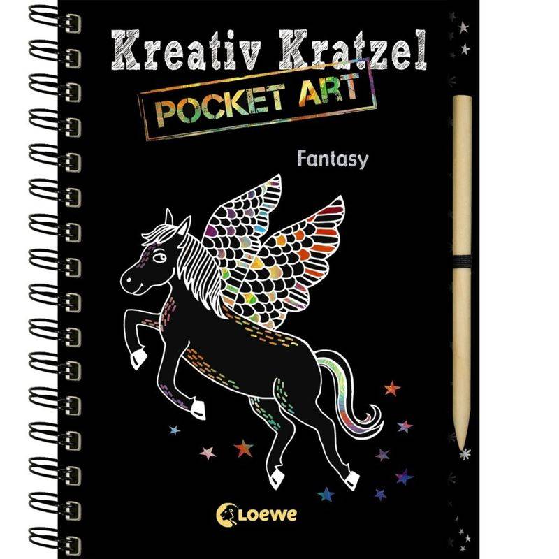 Kreativ-Kratzelbuch / Kreativ-Kratzel Pocket Art - Fantasy, Kartoniert (TB) von Loewe