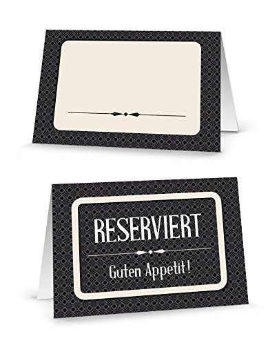 Logbuch-Verlag 25 Reserviert Schilder zum Beschreiben Karten Tisch-Reservierung schwarz-weiß beige Papier Gastronomie Logbuch-Verlag 25 Reserviert Schilder zum Beschreiben Karten Tisch-Reservierung schwarz-weiß beige Papier Gastronomie von Logbuch-Verlag