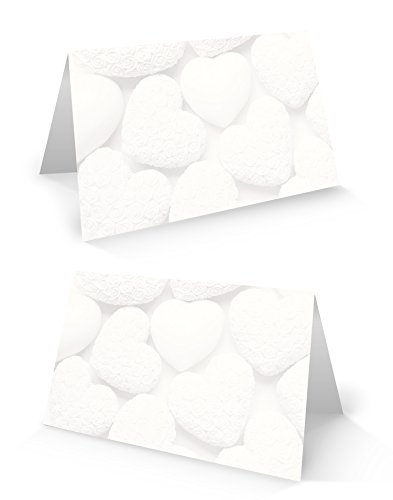 Logbuch-Verlag 25 weiße Tischkarten Herzen Tafelkarten Hochzeit Namensschilder Kommunion Konfirmation von Logbuch-Verlag