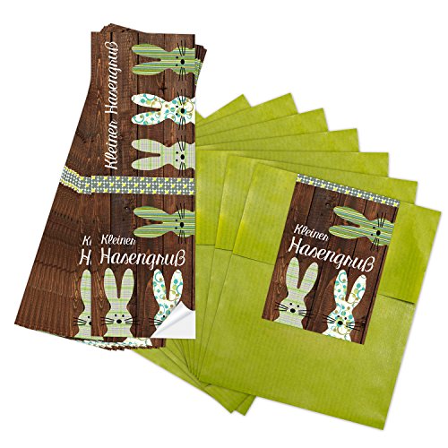 Logbuch-Verlag 50 Geschenktüten Frohe Ostern grün Osterhase Papiertüte 13 x 18 cm Verpackung Ostern Geschenk von Logbuch-Verlag