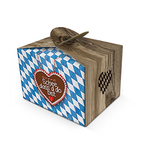 Logbuch-Verlag 50 mini Geschenkboxen Bayern Deko blau weiß Schön, dass du da bist Gastgeschenk Souvenir Verpackung Oktoberfest bayerische Hochzeit von Logbuch-Verlag
