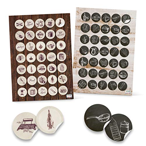 Logbuch-Verlag 70 vintage Sticker Küche Essen antik Verzierung eigenes Kochbuch 3,2 cm rund Logbuch-Verlag 70 vintage Sticker Küche Essen antik Verzierung eigenes Kochbuch 3,2 cm rund von Logbuch-Verlag