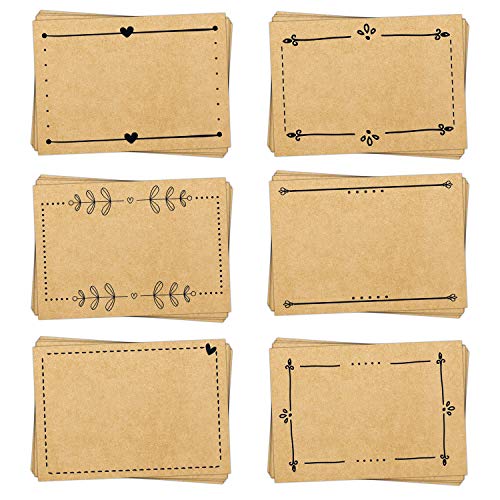 Blanko-Namensaufkleber, 60er Set: Sticker Kraftpapier-Optik, Aufkleber Verpackung & Geschenke, Klebeetiketten Flaschen, Glas, Gewürze, Etiketten zum Beschriften, Geschenkaufkleber Braun, 7 x 5,2 cm von Logbuch-Verlag