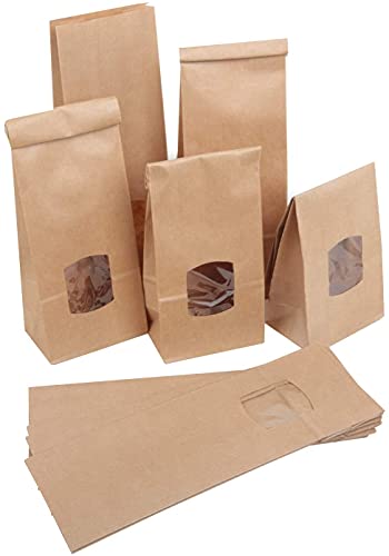 Große Blockbodenbeutel, 100 Stück: Papiertüten mit Sichtfenster, Tüten Weihnachten Groß, Tüte Papier Braun, Geschenktüte Advent für Plätzchen & Give-Aways, Kekstüten mit Fenster, 10,5 x 6,5 x 29 cm Große Blockbodenbeutel, 100 Stück: Papiertüten mit Sichtfenster, Tüten Weihnachten Groß, Tüte Papier Braun, Geschenktüte Advent für Plätzchen & Give-Aways, Kekstüten mit Fenster, 10,5 x 6,5 x 29 cm von Logbuch-Verlag