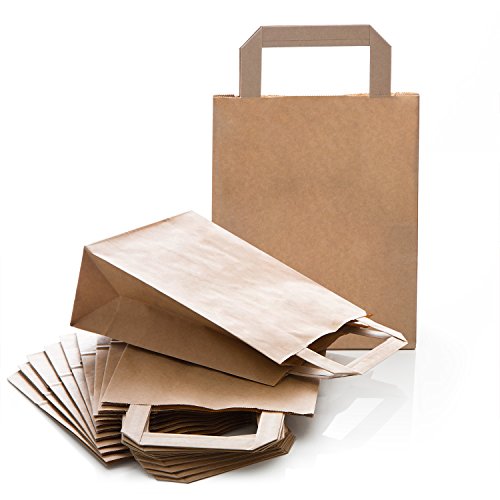 Große Papiertüten mit Henkel, 25 Stück: Papiertragetaschen, Papiertasche Groß, Papiertüte zum Basteln, Geschenktüte Lebensmittel & Give-Away, Papiertaschen zum Befüllen, Braune Tüten, 18 x 8 x 22 cm Große Papiertüten mit Henkel, 25 Stück: Papiertragetaschen, Papiertasche Groß, Papiertüte zum Basteln, Geschenktüte Lebensmittel & Give-Away, Papiertaschen zum Befüllen, Braune Tüten, 18 x 8 x 22 cm von Logbuch-Verlag