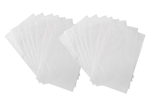 Kleine Pergamintüten, 100 Stück: Papiertüten Weiß, Tüten Papier, Geschenktüte Blumensamen, Süßigkeiten & Give-Aways, Papierbeutel Leicht Transparent, Samentütchen, Papiertütchen Flach, 10,5 x 15 cm von Logbuch-Verlag