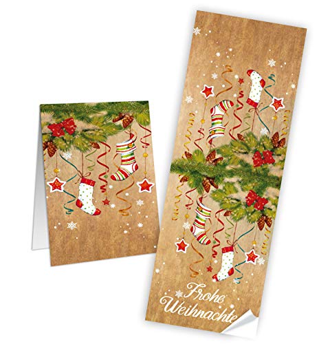 Logbuch-Verlag 10 Frohe Weihnachten Aufkleber Weihnachtsaufkleber Etiketten Weihnachtssticker als Paketaufkleber Geschenkaufkleber 7 x 21 cm von Logbuch-Verlag