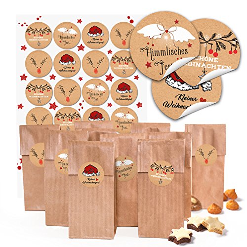 Logbuch-Verlag 10 Kekstüten Weihnachten Papiertüten 7 x 4 x 20,5 cm MIT AUFKLEBER innen folierte Tüten für Kekse Gebäck Pralinen Beutel Papier Logbuch-Verlag 10 Kekstüten Weihnachten Papiertüten 7 x 4 x 20,5 cm MIT AUFKLEBER innen folierte Tüten für Kekse Gebäck Pralinen Beutel Papier von Logbuch-Verlag