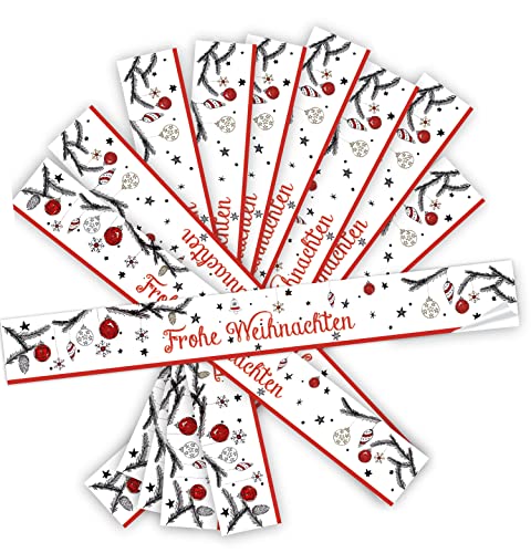 Logbuch-Verlag 10 lange Aufkleber FROHE WEIHNACHTEN rot weiß schwarz 5 x 42 cm Banderolen z. Verschließen v. Kartons Versandtaschen Weihnachtsverpackung Logbuch-Verlag 10 lange Aufkleber FROHE WEIHNACHTEN rot weiß schwarz 5 x 42 cm Banderolen z. Verschließen v. Kartons Versandtaschen Weihnachtsverpackung von Logbuch-Verlag