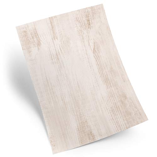 Logbuch-Verlag 100 Blatt Holz Optik Briefpapier Motiv Papier Struktur Druckerpapier Papier beige braun 100g von Logbuch-Verlag