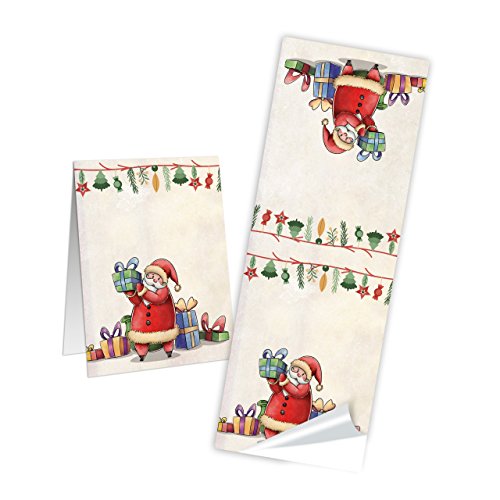 Logbuch-Verlag 100 Weihnachten Deko Aufkleber selbstklebende Sticker lang 5 x 14,8 cm Weihnachtsmann Nikolaus Geschenkaufkleber Banderole für Tüten von Logbuch-Verlag
