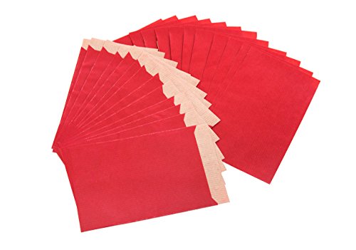 Logbuch-Verlag 100 kleine Papiertüten rot 13 x 18 cm + 2 cm Lasche - Mini Geschenktüte Verpackung Tüte aus Papier - Flachbeutel zum Verpacken von Logbuch-Verlag