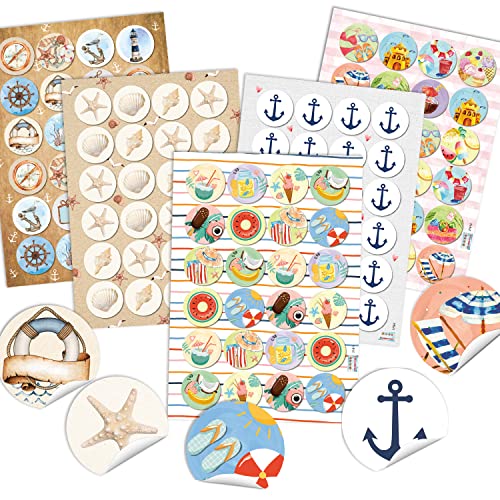 Logbuch-Verlag 120 Aufkleber bunte Sticker Set maritim Sommer Urlaub Reise Verzierung für Fotoalbum & Reisetagebuch Ø 4 cm Logbuch-Verlag 120 Aufkleber bunte Sticker Set maritim Sommer Urlaub Reise Verzierung für Fotoalbum & Reisetagebuch Ø 4 cm von Logbuch-Verlag