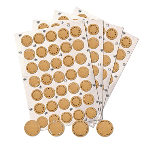 Logbuch-Verlag 140 leere Sticker blanko Aufkleber Etiketten zum Beschriften 3,2 cm Kraftpapier Namensaufkleber selbstklebend von Logbuch-Verlag