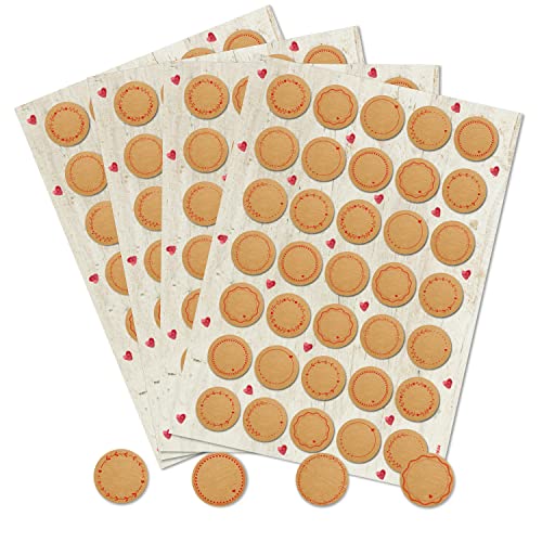 Logbuch-Verlag 140 kleine Aufkleber zum Beschriften in Kraftpapier Optik braun rot mit Herzen - Namensaufkleber Geschenkaufkleber Deko Hochzeit Logbuch-Verlag 140 kleine Aufkleber zum Beschriften in Kraftpapier Optik braun rot mit Herzen - Namensaufkleber Geschenkaufkleber Deko Hochzeit von Logbuch-Verlag