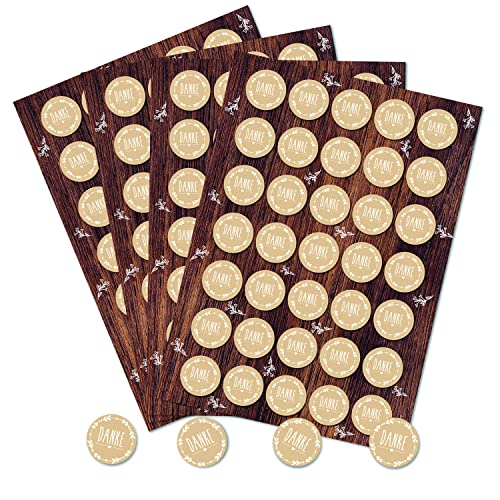 Logbuch-Verlag 140 runde DANKE Aufkleber beige natur weiß Sticker zDankeschön Geschenk Dankeskarte Hochzeit Geburtstag Taufe 3,2 cm von Logbuch-Verlag