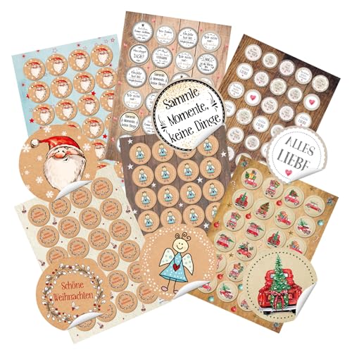 Logbuch-Verlag 155 Sticker Weihnachten Geburtstag Sprüche für Freunde Kinder Kunden und für die Liebe SET von Logbuch-Verlag