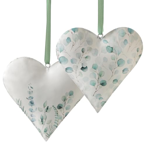 Logbuch-Verlag 2 Eukalyptus Herzen Ostern Herz mit Schnur Anhänger weiß grün für Hochzeit Taufe Kommunion 10 cm Logbuch-Verlag 2 Eukalyptus Herzen Ostern Herz mit Schnur Anhänger weiß grün für Hochzeit Taufe Kommunion 10 cm von Logbuch-Verlag
