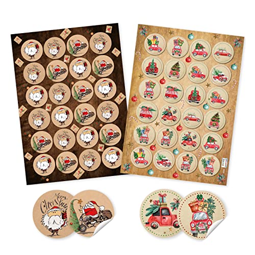 Logbuch-Verlag 2 x 24 Weihnachtssticker Trucks Auto Merry Christmas Nikolaus Santa Aufkleber rund 4 cm amerikanisch Logbuch-Verlag 2 x 24 Weihnachtssticker Trucks Auto Merry Christmas Nikolaus Santa Aufkleber rund 4 cm amerikanisch von Logbuch-Verlag