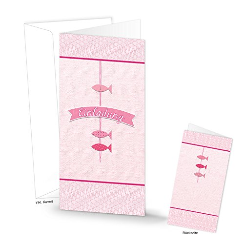 Logbuch-Verlag 20 Einladungskarten + Kuverts rosa pink weiß mit 3 Fischen f. Kommunion Firmung Taufe christliche Feste maritime Karte. Einladungen Klappkarte Mädchen Kinder-Geburtstag Logbuch-Verlag 20 Einladungskarten + Kuverts rosa pink weiß mit 3 Fischen f. Kommunion Firmung Taufe christliche Feste maritime Karte. Einladungen Klappkarte Mädchen Kinder-Geburtstag von Logbuch-Verlag