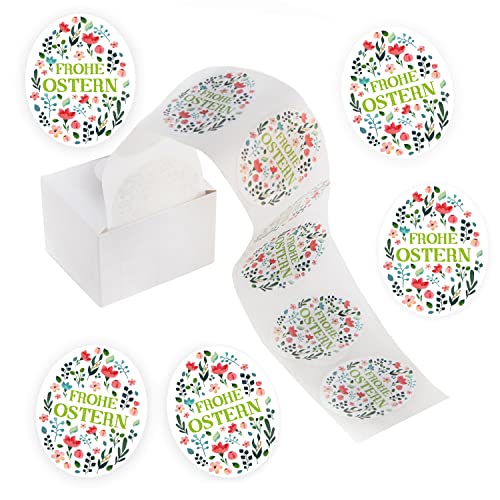 Logbuch-Verlag 200 bunte Osteretiketten auf Rolle FROHE OSTERN Aufkleber oval Ostereier Sticker frühlingshaft mit Blumen - Osteraufkleber 6 x 4,5 cm Logbuch-Verlag 200 bunte Osteretiketten auf Rolle FROHE OSTERN Aufkleber oval Ostereier Sticker frühlingshaft mit Blumen - Osteraufkleber 6 x 4,5 cm von Logbuch-Verlag