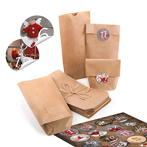Logbuch-Verlag 24 Adventskalender Tüten zum Befüllen mini Papiertüten 9 x 15 x 3,5 cm mit Adventskalenderzahlen Aufkleber Fotomotive Logbuch-Verlag 24 Adventskalender Tüten zum Befüllen mini Papiertüten 9 x 15 x 3,5 cm mit Adventskalenderzahlen Aufkleber Fotomotive von Logbuch-Verlag