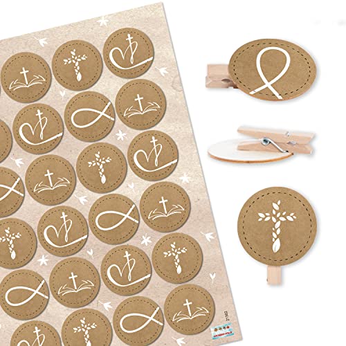 Logbuch-Verlag 24 Holz Klammern mit Motiven Kirche Glaube Religion - Tischdeko Gastgeschenk Taufe Kommunion Konfirmation Logbuch-Verlag 24 Holz Klammern mit Motiven Kirche Glaube Religion - Tischdeko Gastgeschenk Taufe Kommunion Konfirmation von Logbuch-Verlag