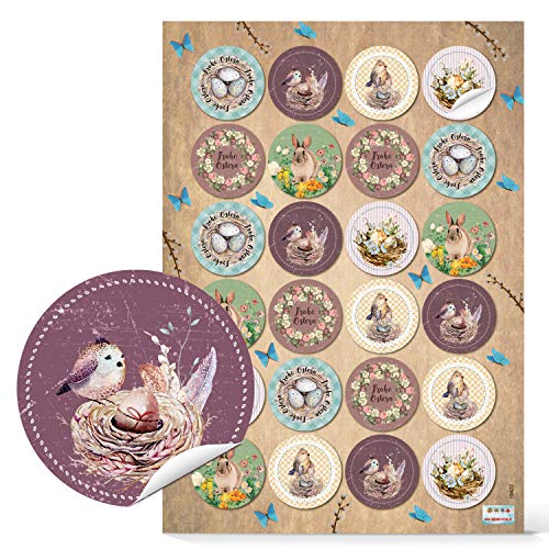 Logbuch-Verlag 24 Osteraufkleber 4 cm rund Frohe Ostern Sticker Kinderaufkleber vintage Osterhase Hühner Vogel Logbuch-Verlag 24 Osteraufkleber 4 cm rund Frohe Ostern Sticker Kinderaufkleber vintage Osterhase Hühner Vogel von Logbuch-Verlag