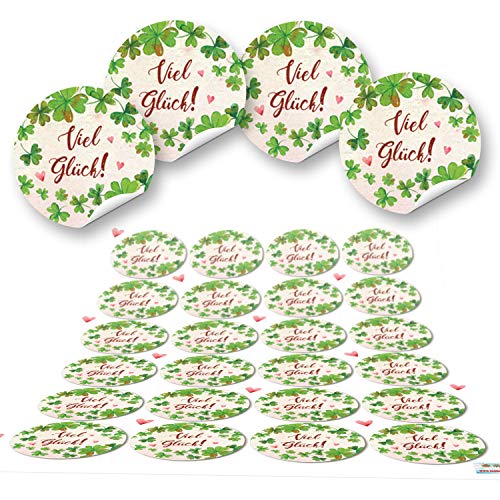Logbuch-Verlag 24 Viel Glück Sticker Silvester Neujahrswünsche Aufkleber für Geschenke Kleeblatt 4 cm grün rot weiß Logbuch-Verlag 24 Viel Glück Sticker Silvester Neujahrswünsche Aufkleber für Geschenke Kleeblatt 4 cm grün rot weiß von Logbuch-Verlag