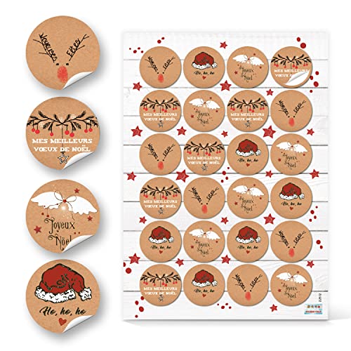 Logbuch-Verlag 24 Weihnachtssticker Joyeux Noël/Joyeuses Fêtes - Weihnachtsgrüße französisch Ø 4 cm rot braun weiß Logbuch-Verlag 24 Weihnachtssticker Joyeux Noël/Joyeuses Fêtes - Weihnachtsgrüße französisch Ø 4 cm rot braun weiß von Logbuch-Verlag