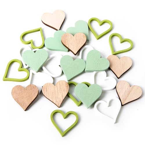 Logbuch-Verlag 24 mini Holzherzen grün weiß natur Herzen Streuteile zum Basteln & als Tischdeko Ostern Hochzeit Frühling 4 cm Logbuch-Verlag 24 mini Holzherzen grün weiß natur Herzen Streuteile zum Basteln & als Tischdeko Ostern Hochzeit Frühling 4 cm von Logbuch-Verlag