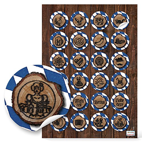 Logbuch-Verlag 24 runde Aufkleber Bayern Oktoberfest blau weiß kariert Deko Sticker Geschenkaufkleber Etiketten 4 cm Logbuch-Verlag 24 runde Aufkleber Bayern Oktoberfest blau weiß kariert Deko Sticker Geschenkaufkleber Etiketten 4 cm von Logbuch-Verlag