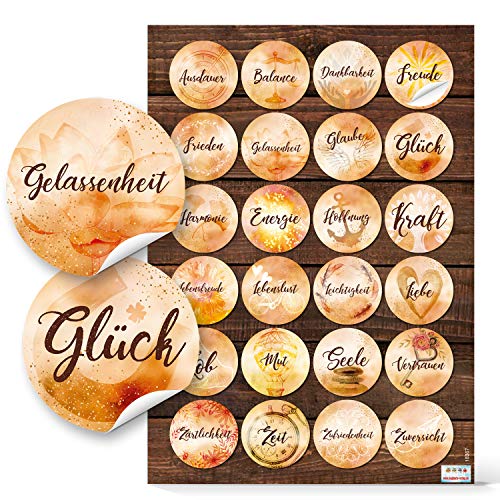 Logbuch-Verlag 24 Sticker Freude Liebe Geschenketiketten Aufkleber für Geschenke Weihnachten Geburtstag 4 cm Harmonie von Logbuch-Verlag
