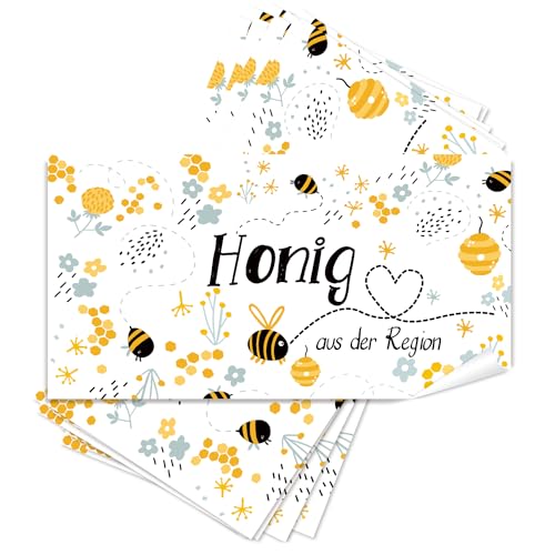 Logbuch-Verlag 25 Aufkleber Honig aus der Region Bienen Blumen 10 x 5 cm Honigaufkleber Etiketten für Honigglas Logbuch-Verlag 25 Aufkleber Honig aus der Region Bienen Blumen 10 x 5 cm Honigaufkleber Etiketten für Honigglas von Logbuch-Verlag