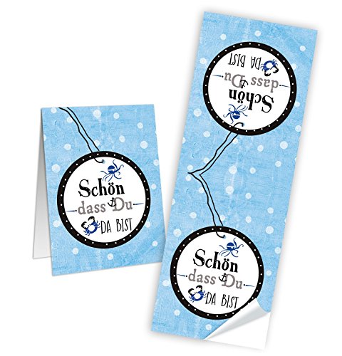 Logbuch-Verlag 25 Aufkleber SCHÖN DASS DU DA BIST Sticker maritim Anker blau hellblau weiß Banderole Etikett 5 x 14,8 cm Geburtstag Fest Kinder Logbuch-Verlag 25 Aufkleber SCHÖN DASS DU DA BIST Sticker maritim Anker blau hellblau weiß Banderole Etikett 5 x 14,8 cm Geburtstag Fest Kinder von Logbuch-Verlag