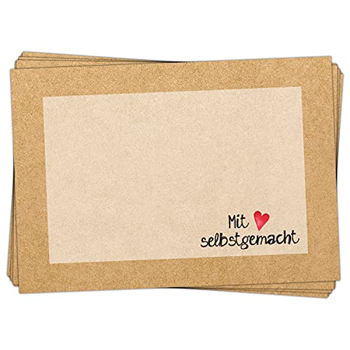 Logbuch-Verlag 25 Etiketten Mit Liebe selbstgemacht zum Beschriften - blanko Aufkleber 7,4 x 5,2 cm Marmeladen von Logbuch-Verlag