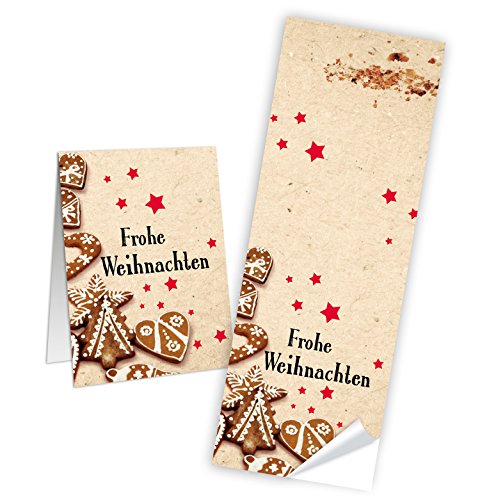 Logbuch-Verlag 25 Frohe Weihnachten Sticker Etiketten für Gebäck Lebkuchen für Keksbeutel Plätzchen 5 x 14,8 cm von Logbuch-Verlag